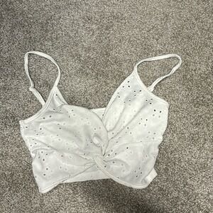 White see through crop top